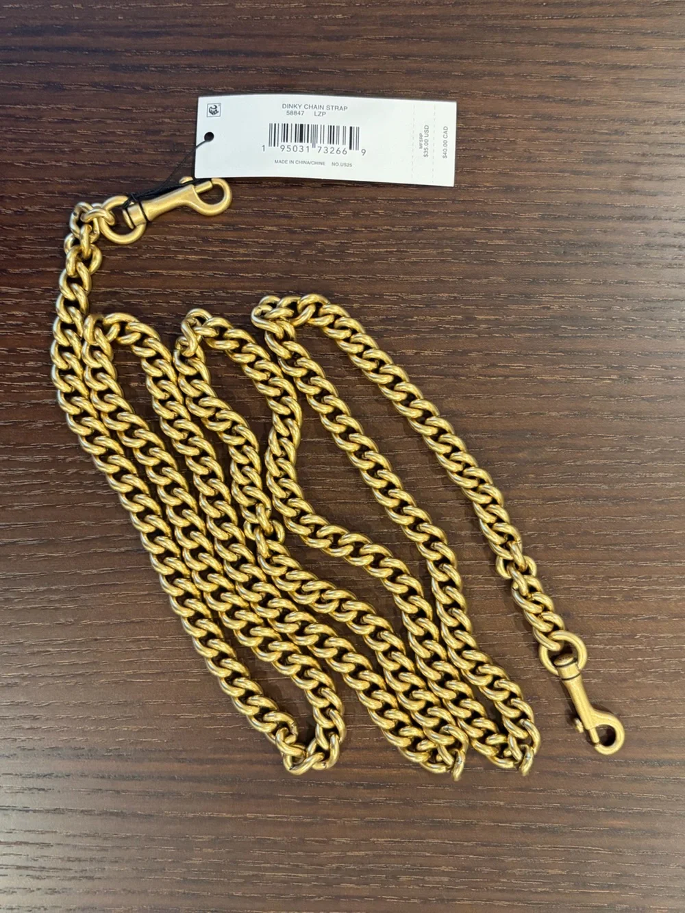 Coach Gold Dinky Chain Crossbody Strap